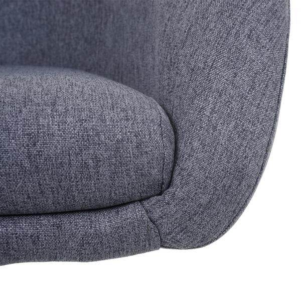 Esszimmerstuhl HWC-F19, Küchenstuhl Stuhl Drehstuhl Loungesessel, drehbar höhenverstellbar ~ Stoff/Textil dunkelgrau