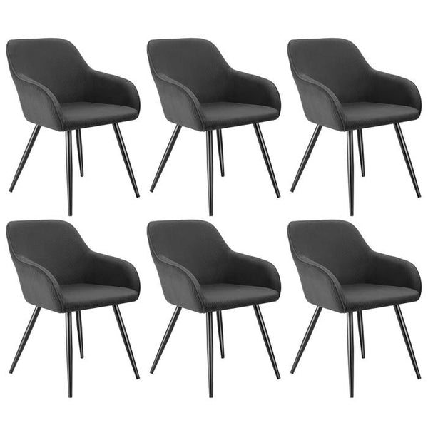 Stuhl Marilyn anthrazit/schwarz 6er Set