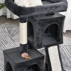 Kratzbaum Katzenkratzbaum mit Sisalsäulen Katzenbaum Dunkelgrau