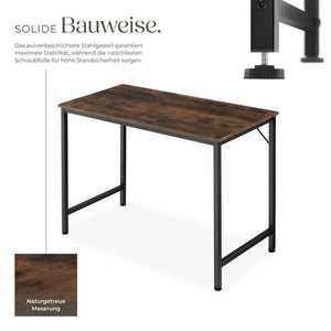 Schreibtisch Jenkins Industrial Holz dunkel, rustikal 100 cm
