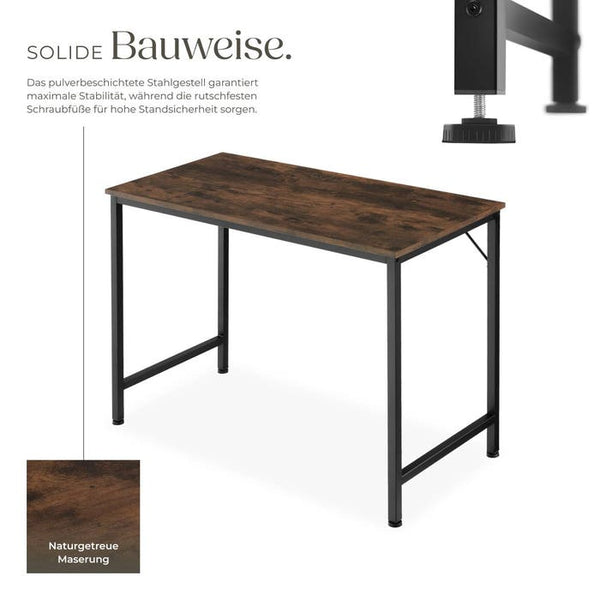 Schreibtisch Jenkins Industrial Holz dunkel, rustikal 100 cm