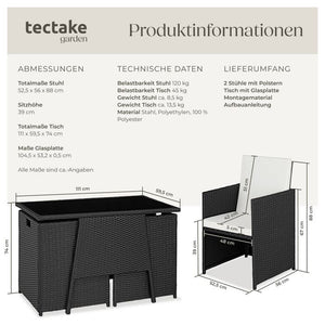 Rattan Sitzgruppe Lausanne schwarz