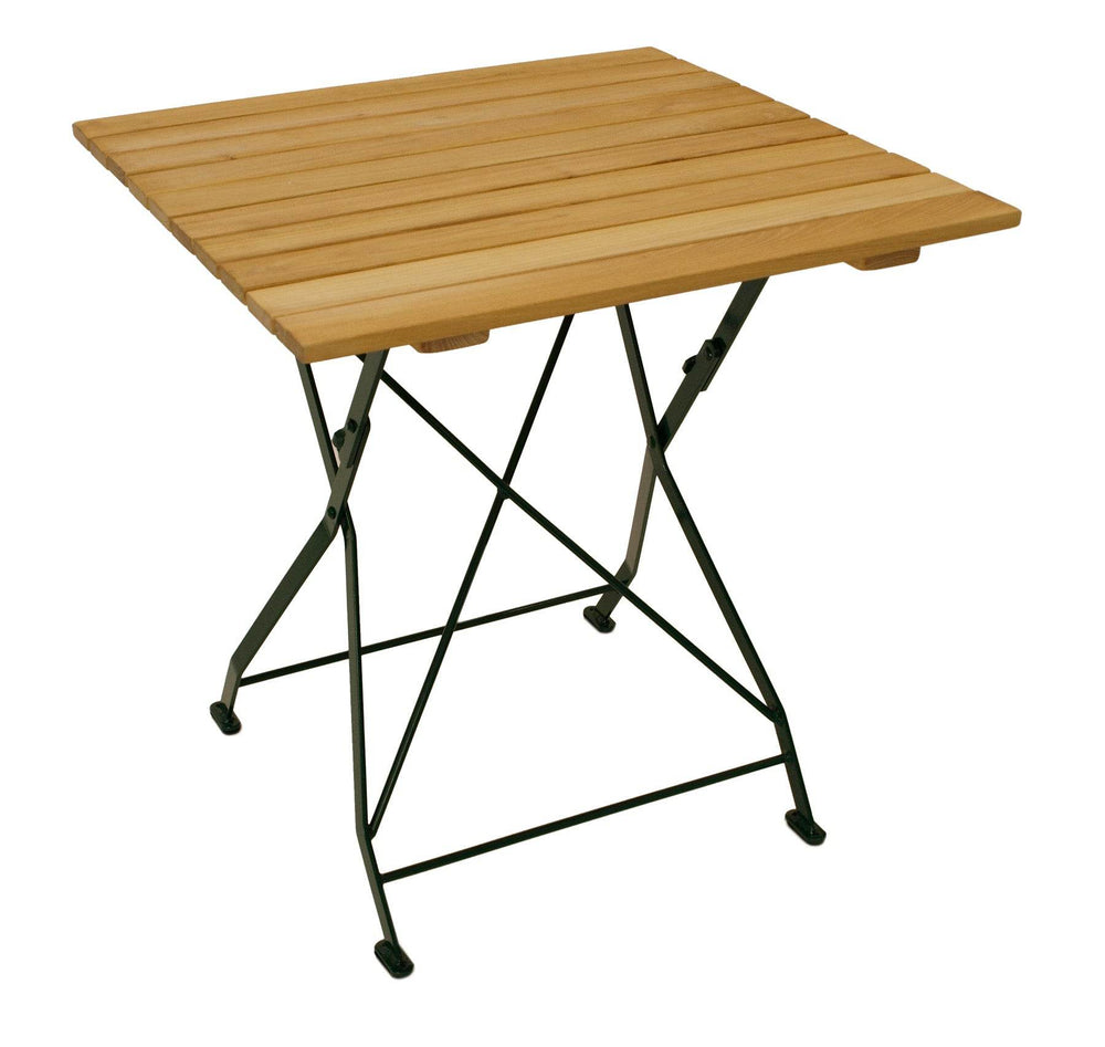 Gartentisch Klapptisch BAD TÖLZ 70x70cm, Flachstahl grün + Robinie