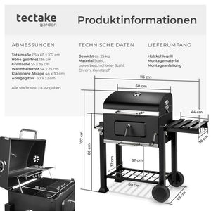 Holzkohlegrill höhenverstellbar