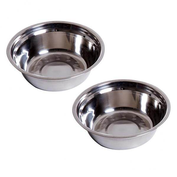 Futternapf Futterschüssel Erhöhter 2 Näpfe Hundenapf Katzen Edelstahl MDF Kaffee