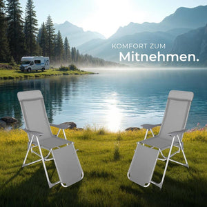 2er Set Aluminium Gartenstuhl Jana grau