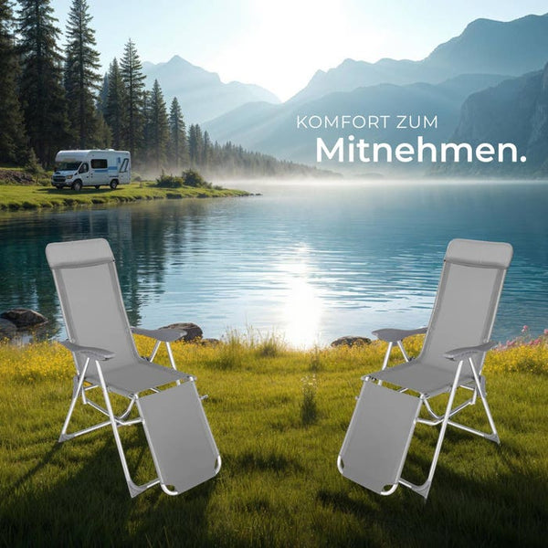2er Set Aluminium Gartenstuhl Jana grau