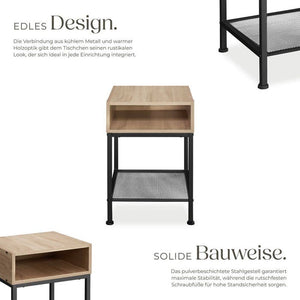 Nachttisch Harlow 40,5x40,5x52,5cm Industrial hellbraun
