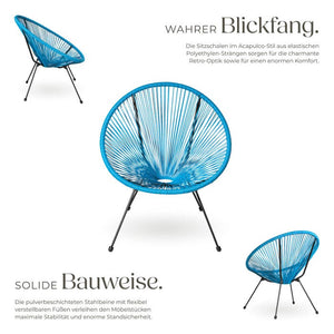 2 Gartenstühle Santana mit Tisch blau