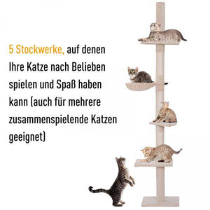 Katzenbaum Kratzbaum Katzenkratzbaum mit Sisalsäulen höhenverstellbar Beige