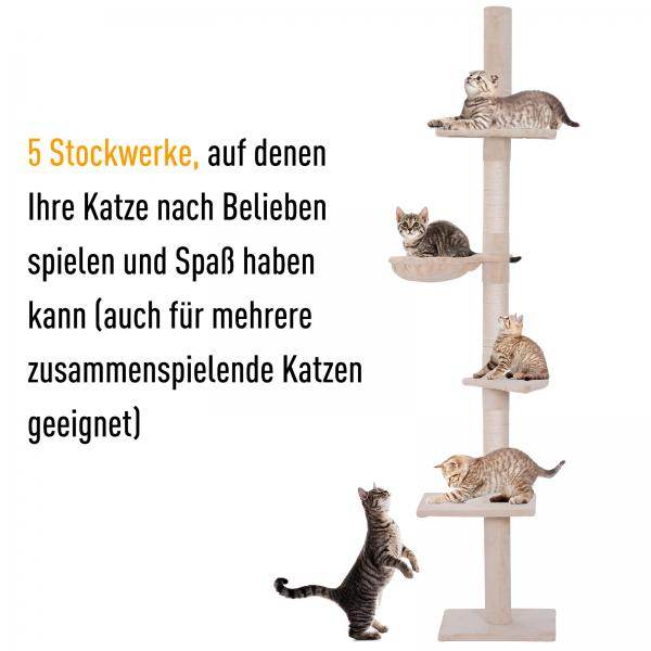 Katzenbaum Kratzbaum Katzenkratzbaum mit Sisalsäulen höhenverstellbar Beige