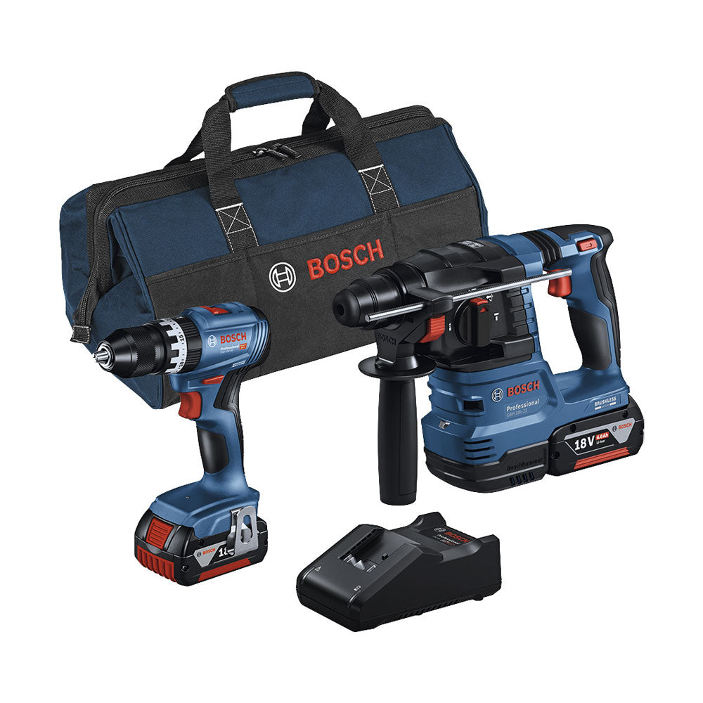 Kit Bosch 2 pezzi GSB 18V-45 + GBH 18V-22 + 2 x 4,0 Ah + GAL 18V-40 (C)