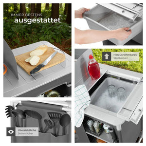 Camping kitchen 116x52x107cm gray