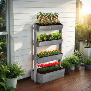 Vertikalbeet Flora grau 85 x 45 x 140 cm