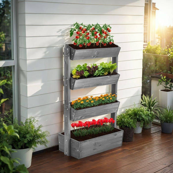 Vertikalbeet Flora grau 85 x 45 x 140 cm