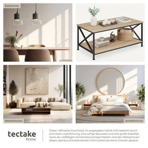 Couchtisch Pittsburgh Industrial Holz hell, Eiche Sonoma
