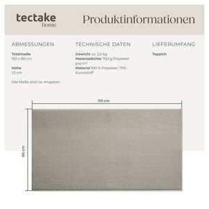Short pile carpet Soft Zone Sand 80 x 150 cm 