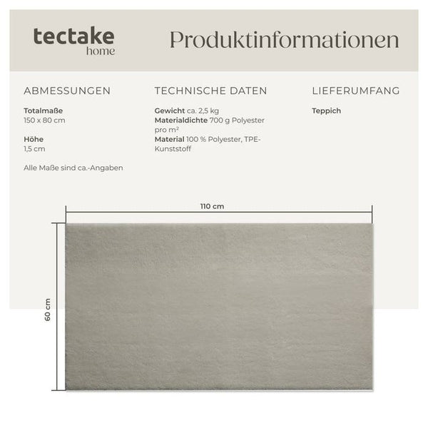Short pile carpet Soft Zone Sand 80 x 150 cm 