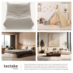 Relaxsessel Logo Premiumschaumstoff Samtcord beige