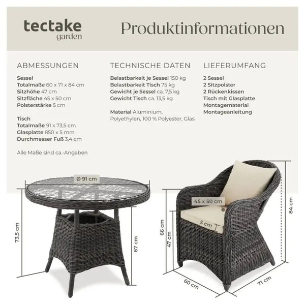 Aluminium Rattan Sitzgruppe Zürich