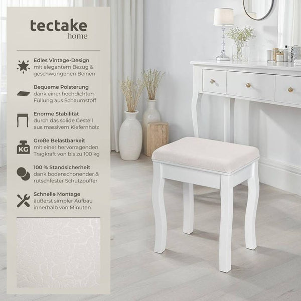 Schminktisch-Hocker, Rosenmuster
