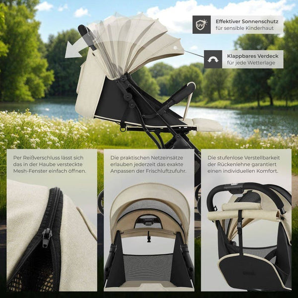 Buggy-Kinderwagen Finn grau/beige