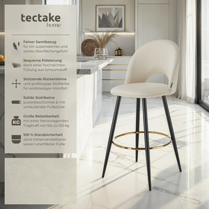 Sedia da bar Sachel crema/nero set da 4 
