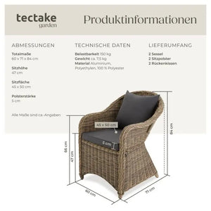 2er Set Aluminium Rattansessel