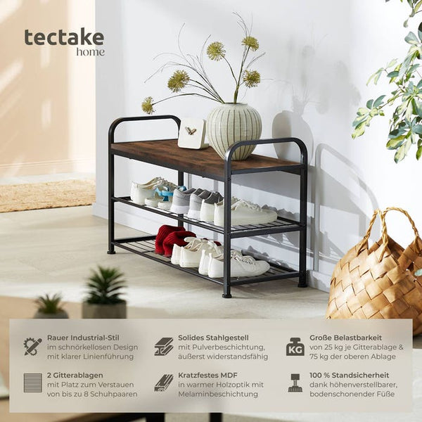 Southampton shoe rack - Industrial dark brown 