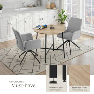 Esstisch Ennis Industrial Holz hell, Eiche Sonoma