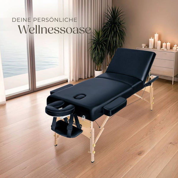 3 Zonen Massageliege schwarz