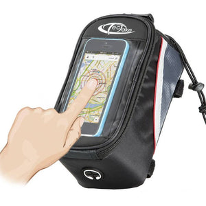 Fahrradtasche mit Rahmen-Befestigung für Smartphones schwarz/grau/rot 20,5 x 10 x 10,5 cm