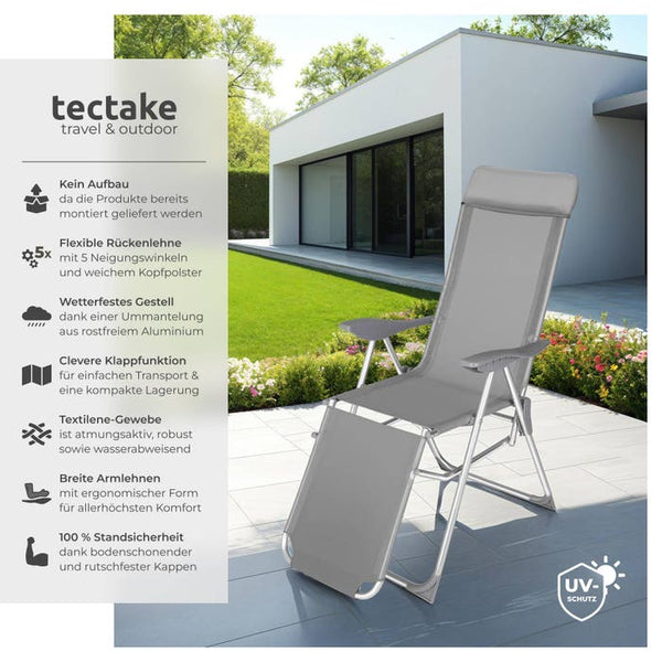 2er Set Aluminium Gartenstuhl Jana grau