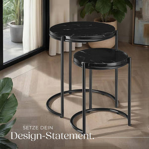 Beistelltisch Ellsa schwarz/schwarz 2er Set