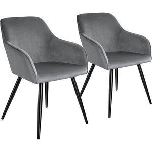 Stuhl Marilyn grau/schwarz 2er Set