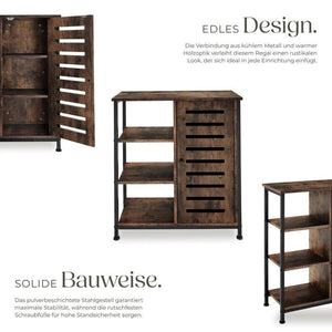 Sideboard 71x32x82cm Industrial dunkelbraun Türanschlag rechts