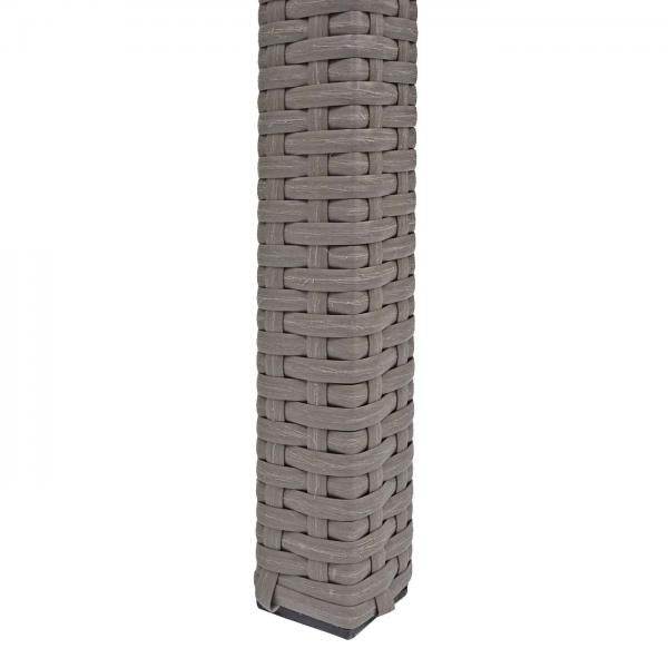 Poly-Rattan Tisch HWC-G19, Gartentisch Balkontisch, 120x75cm ~ grau