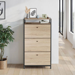 Schuhschrank Braddock Industrial Holz hell, Eiche Sonoma 61 cm