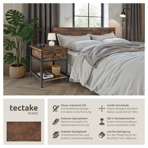 Nachttisch Killarney Industrial Holz dunkel, rustikal