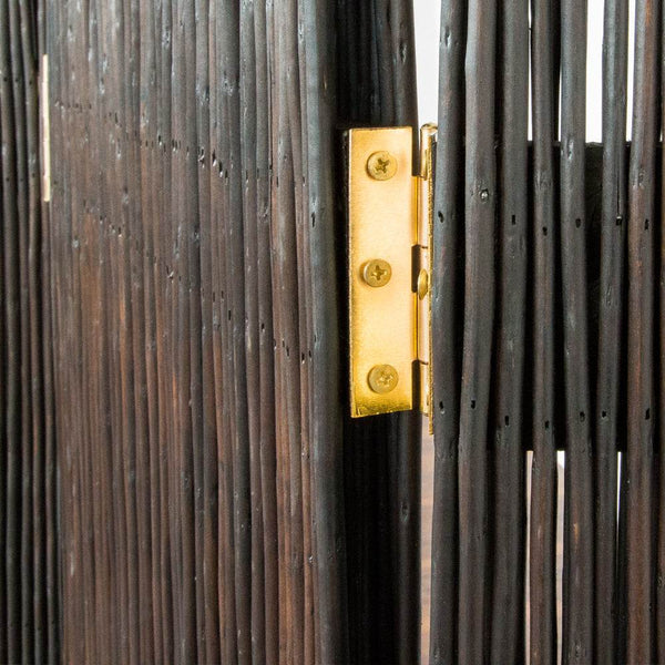 Paravent Raumteiler 3 teilig Holz Trennwand Sichtschutz Weidenparavent Braun