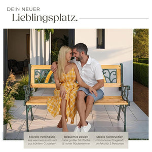 Gartenbank Kathi aus Holz und Gusseisen
