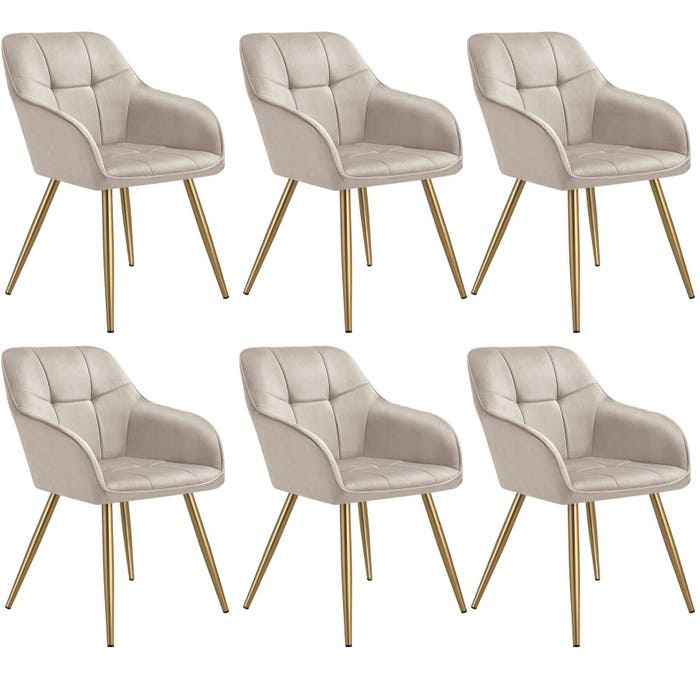 Esszimmerstuhl Marilyn taupe/gold 6er Set