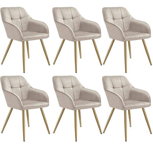Esszimmerstuhl Marilyn taupe/gold 6er Set