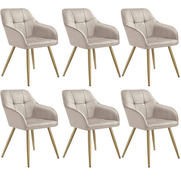 Esszimmerstuhl Marilyn taupe/gold 6er Set