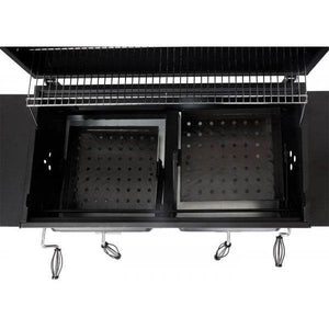 Holzkohlegrill HWC-K94, Grillwagen Standgrill BBQ Gartengrill mit Deckel Ablage, Stahl Emaille 110x153x60cm schwarz