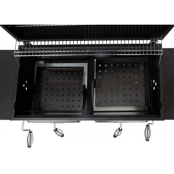 Holzkohlegrill HWC-K94, Grillwagen Standgrill BBQ Gartengrill mit Deckel Ablage, Stahl Emaille 110x153x60cm schwarz