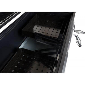 Holzkohlegrill HWC-K94, Grillwagen Standgrill BBQ Gartengrill mit Deckel Ablage, Stahl Emaille 110x153x60cm schwarz