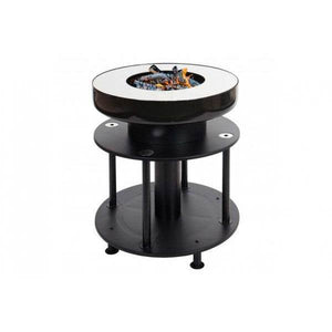 Feuerschale mit Grill HWC-K95, Feuerstelle Grill BBQ, Grillplatte Ablagefläche, Stahl Edelstahl Emaille Ø 56cm schwarz