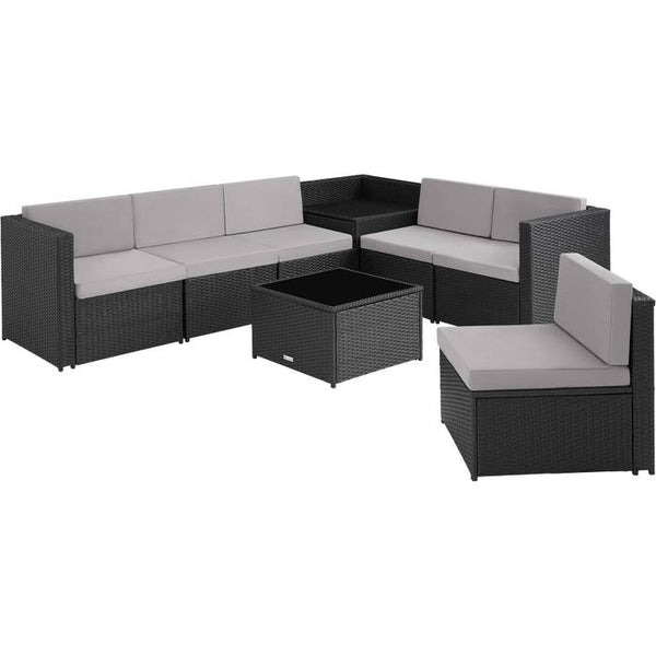 Rattan Lounge Verona schwarz