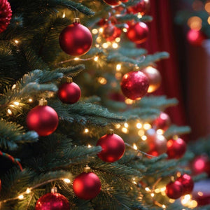 24er Set Weihnachtskugeln rot